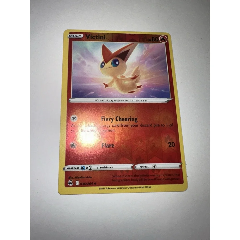 Victini Reverse Holo - 036/264 MISCUT ERROR ALIGNMENT DOT Pokemon Cards 2021 NM - Picture 5 of 15